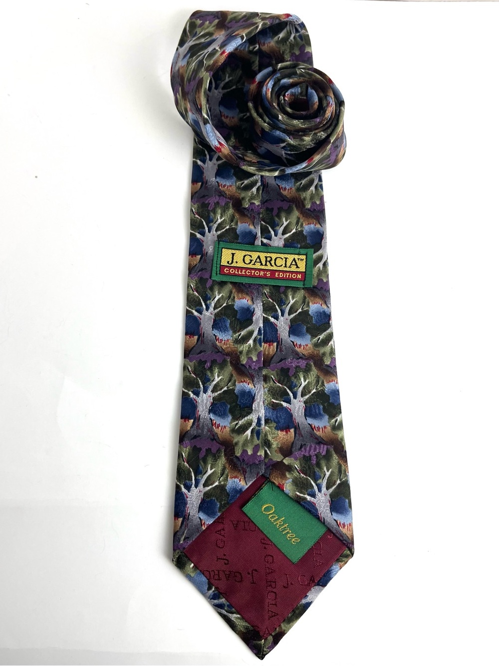 Rare J. Garcia Silk Tie • Collector’s Edition • Oaktree • Made in USA • 57”x3.8”